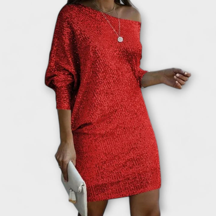 Lotte | Partykleid mit Pailletten und Kontrast