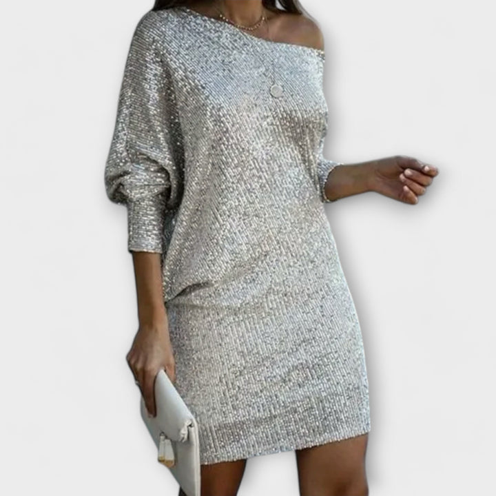 Lotte | Partykleid mit Pailletten und Kontrast