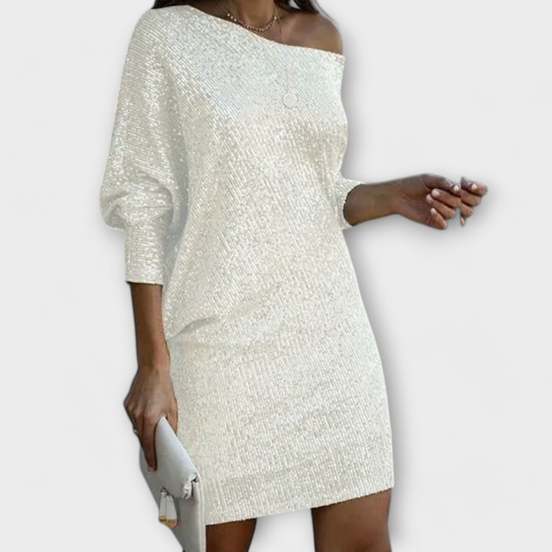 Lotte | Partykleid mit Pailletten und Kontrast