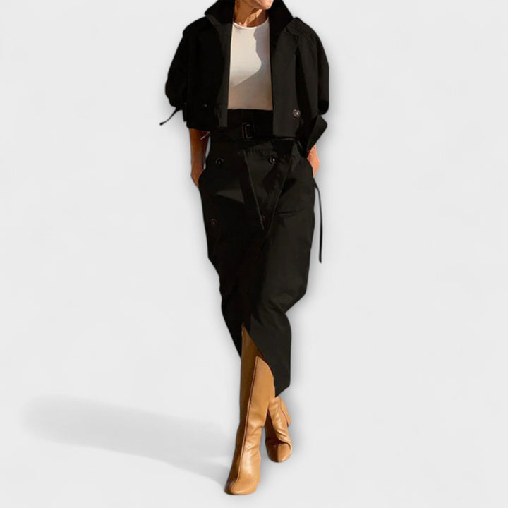 Philippa | Elegante Jacke Midi-Rock mit Taschen