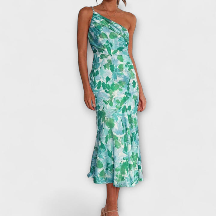 Hanna | Asymmetrisches Blumendruckkleid Kleider