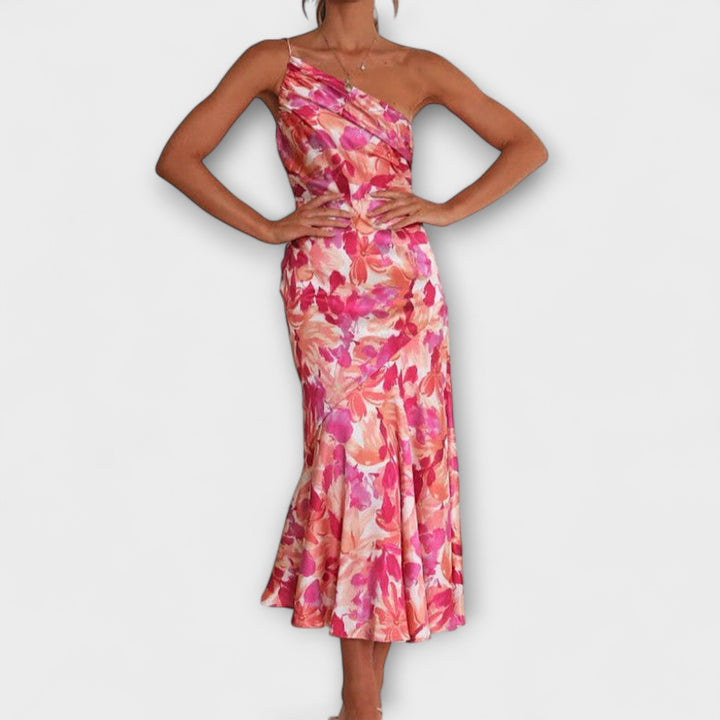 Hanna | Asymmetrisches Blumendruckkleid Kleider