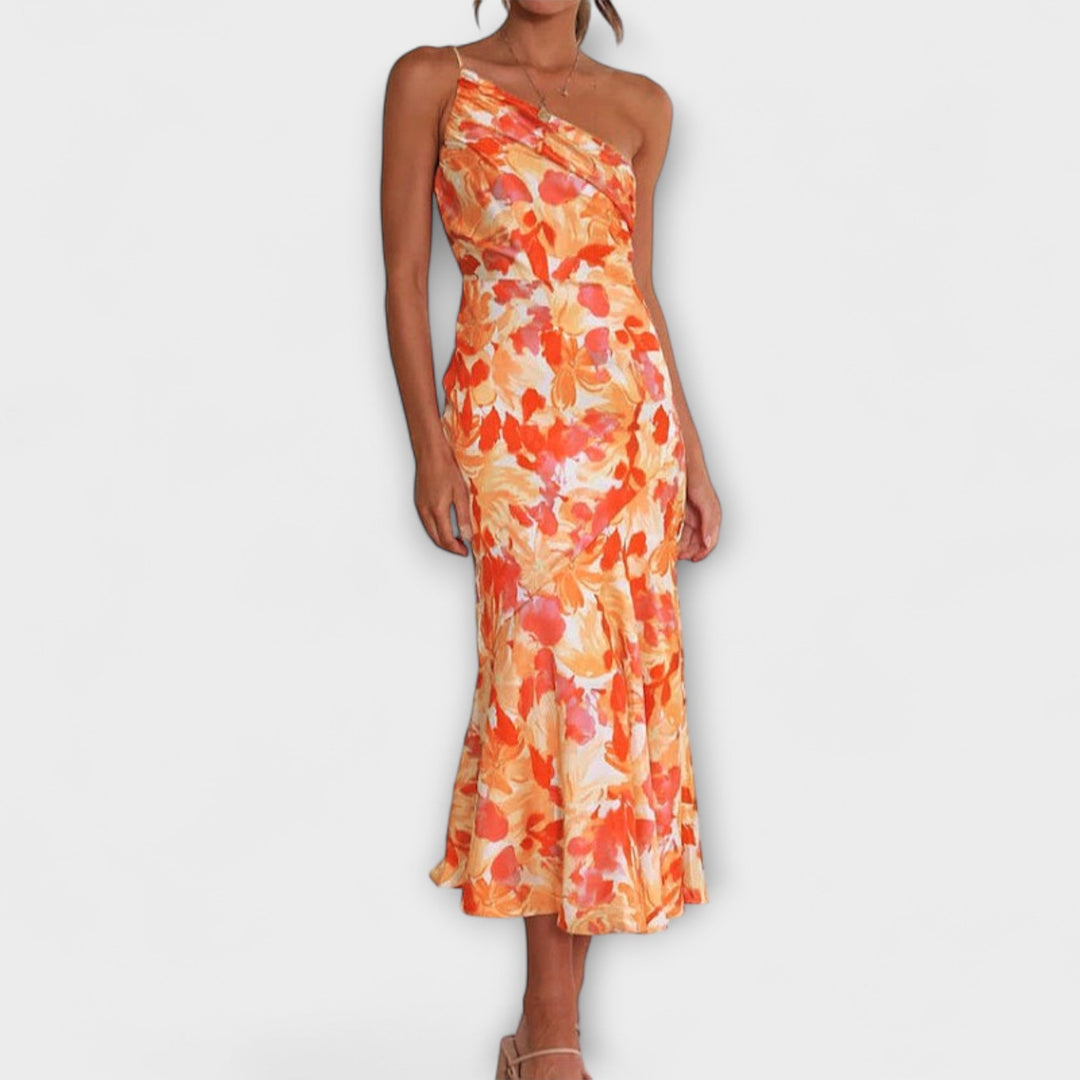 Hanna | Asymmetrisches Blumendruckkleid Kleider