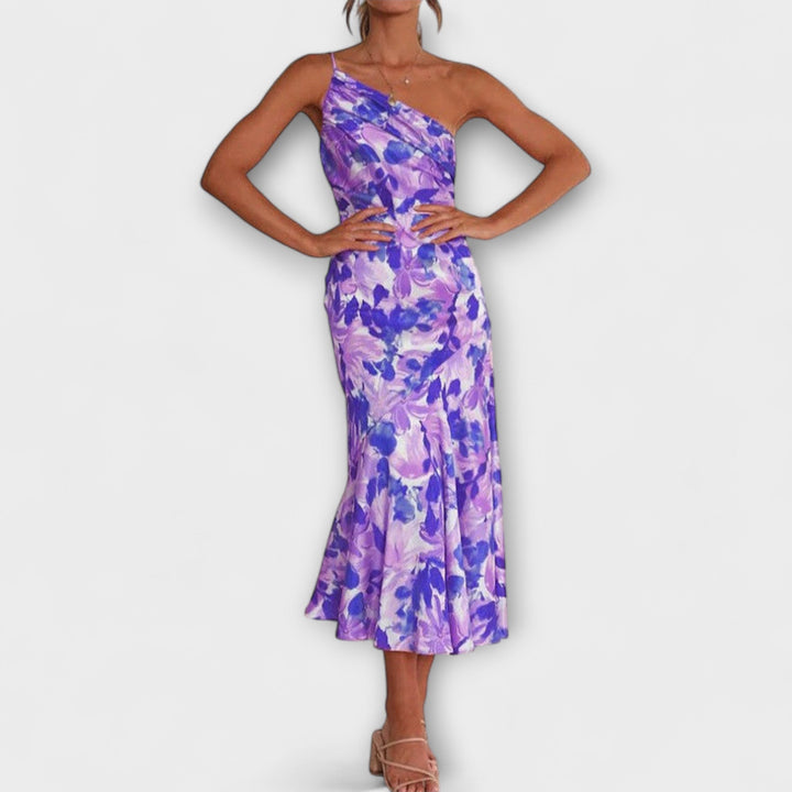 Hanna | Asymmetrisches Blumendruckkleid Kleider