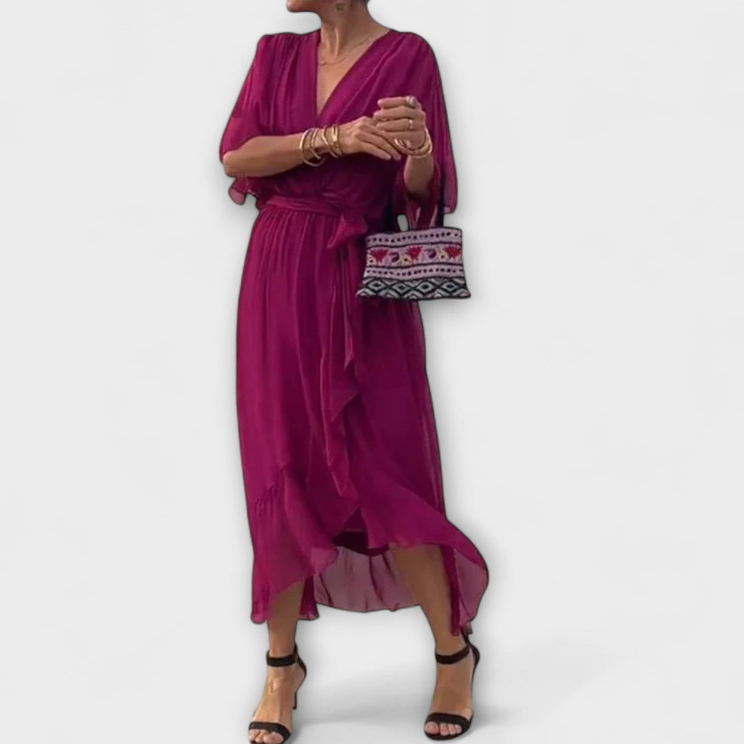 Liselotte | Chiffonkleid mit V-Ausschnitt