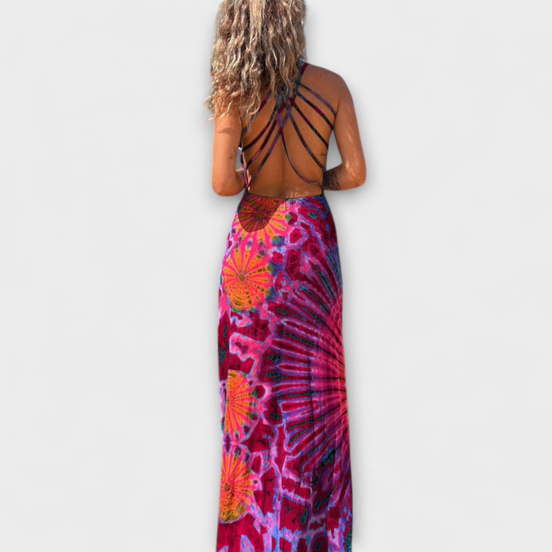 Ursel | La Bamba Tie-Dye Druck Maxikleid