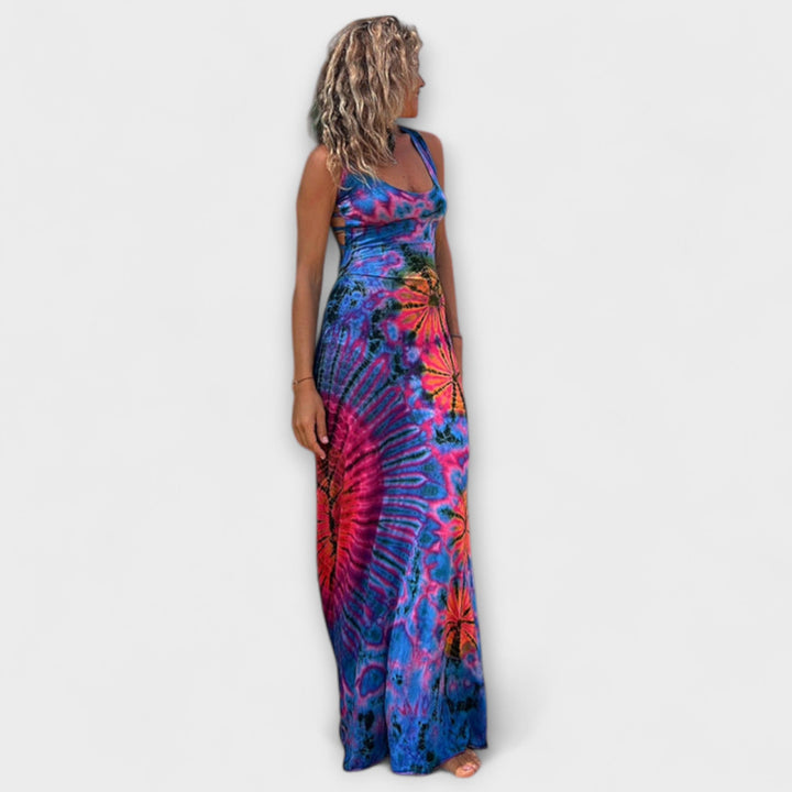 Ursel | La Bamba Tie-Dye Druck Maxikleid