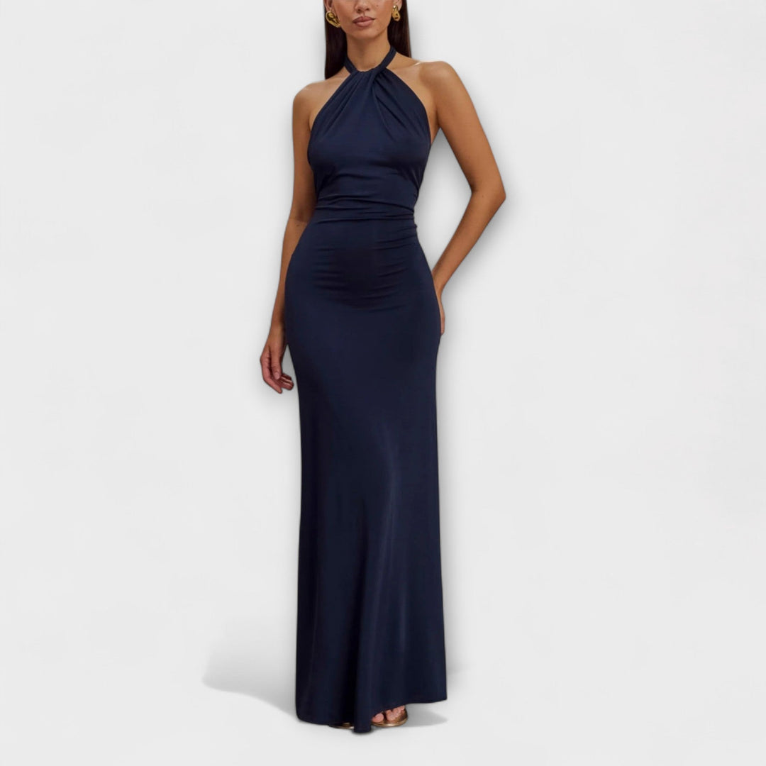 Nina | Slinky Neckholder-Maxikleid
