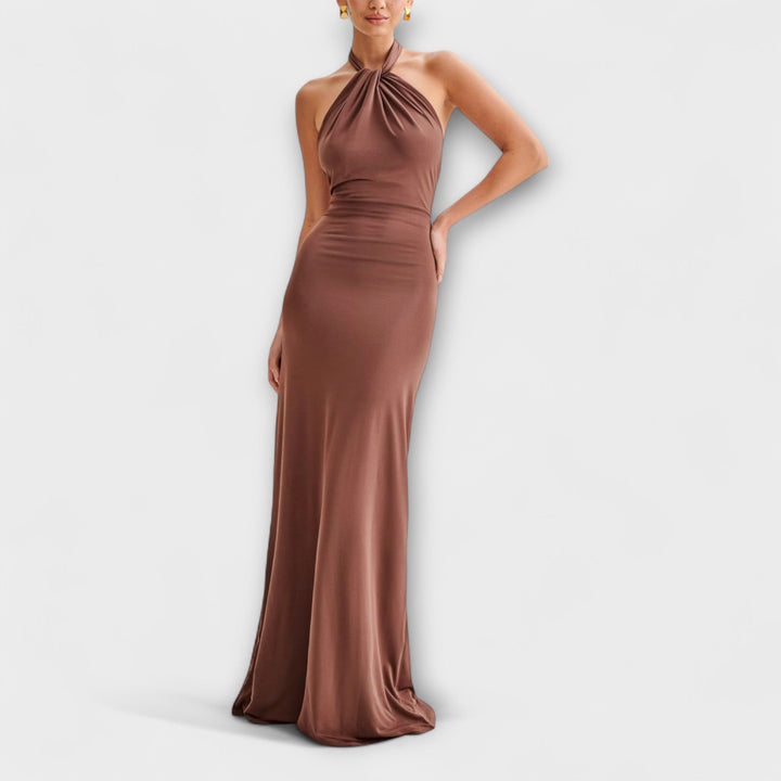 Nina | Slinky Neckholder-Maxikleid