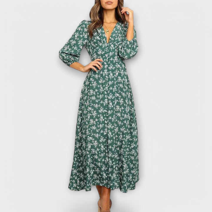 Linde | Blumenmuster Maxikleid für Damen