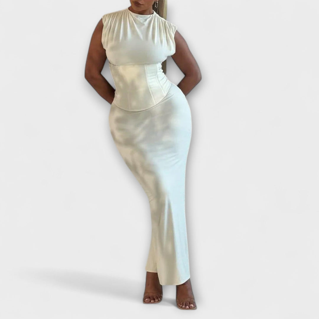 Fiona | trägerloses Korsett Maxikleid