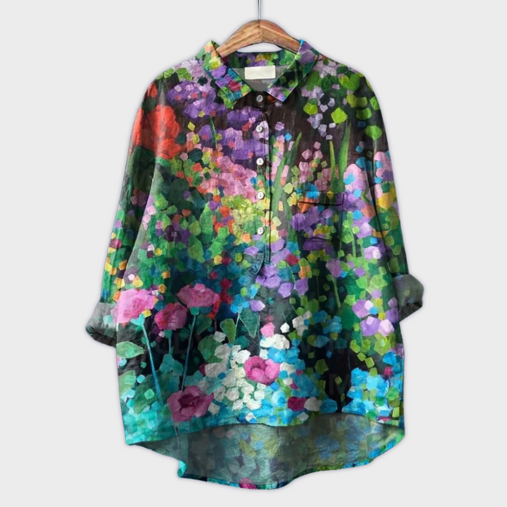 Sabrina | Handgemachte Damenbluse mit floralem Design