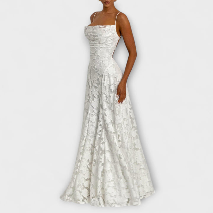 Mina | Elegantes Jacquard-Maxikleid