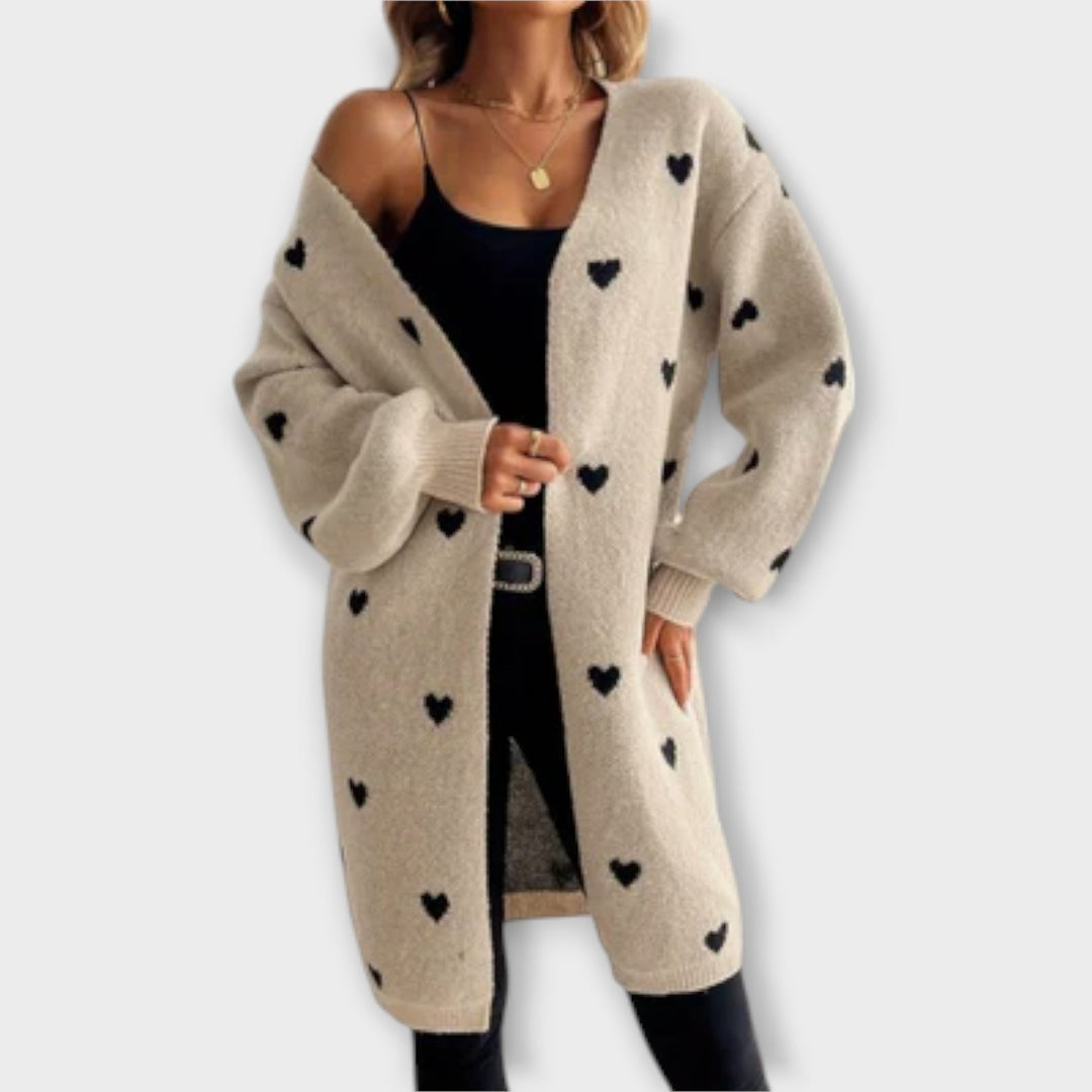 Alexandra | Strickjacke mit Herzmuster
