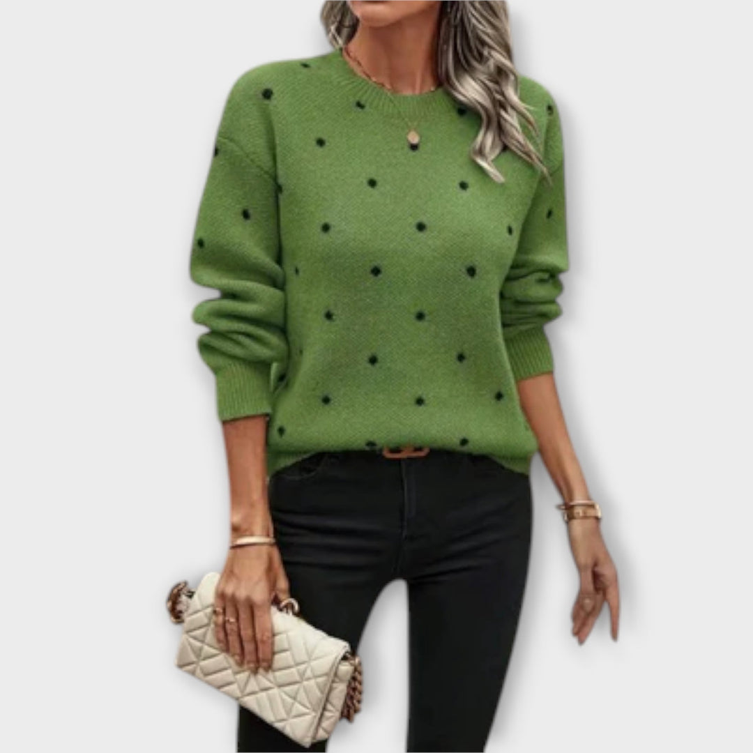 Johanna | lässiger langärmliger Pullover mit tupfenmuster