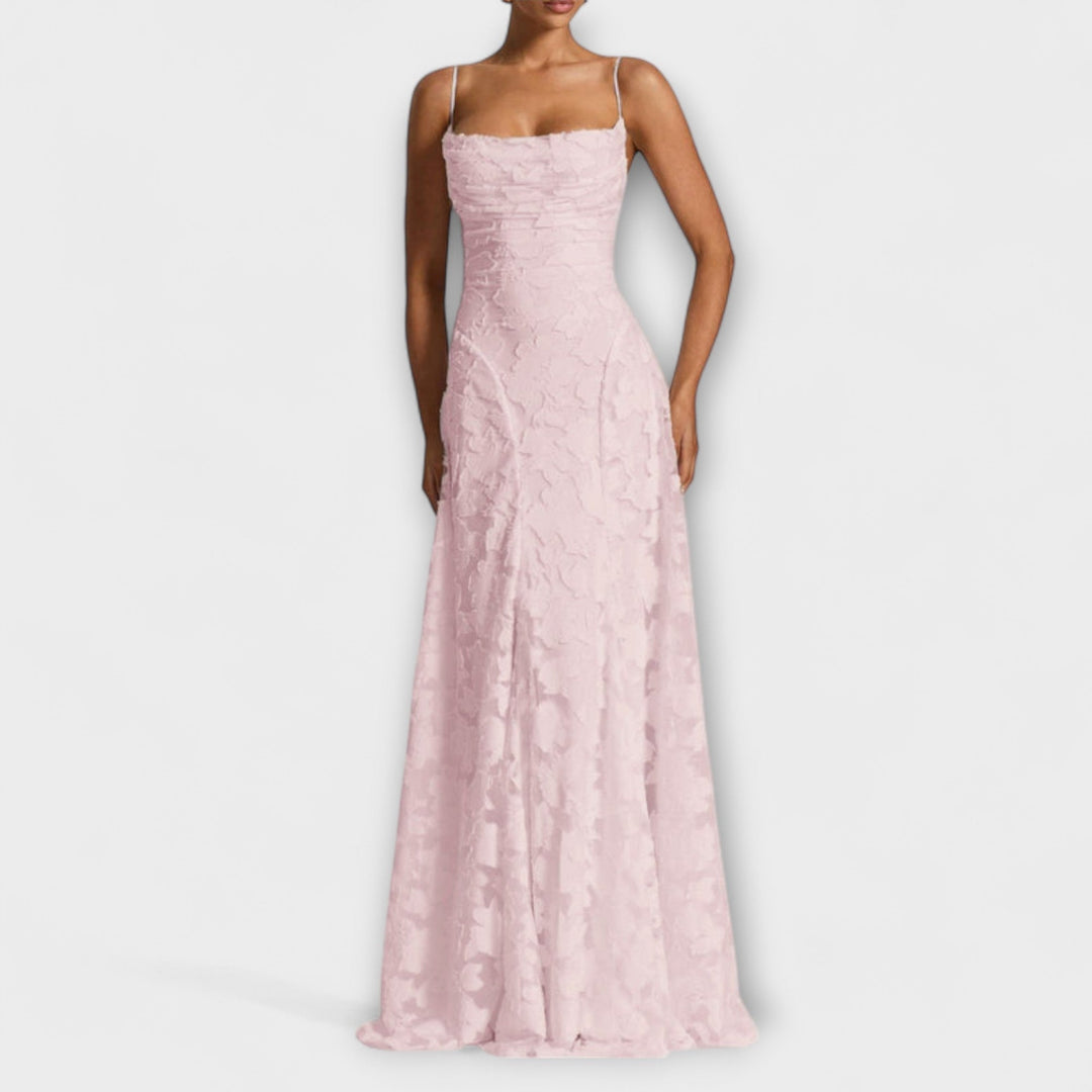 Mina | Elegantes Jacquard-Maxikleid