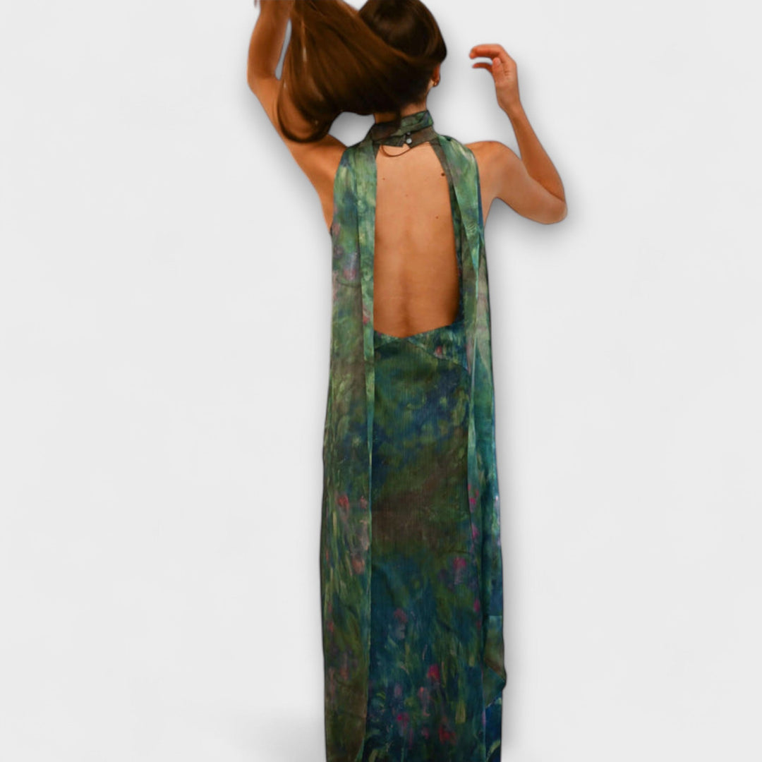 Jennifer | Iris Druck Monet Maxikleid