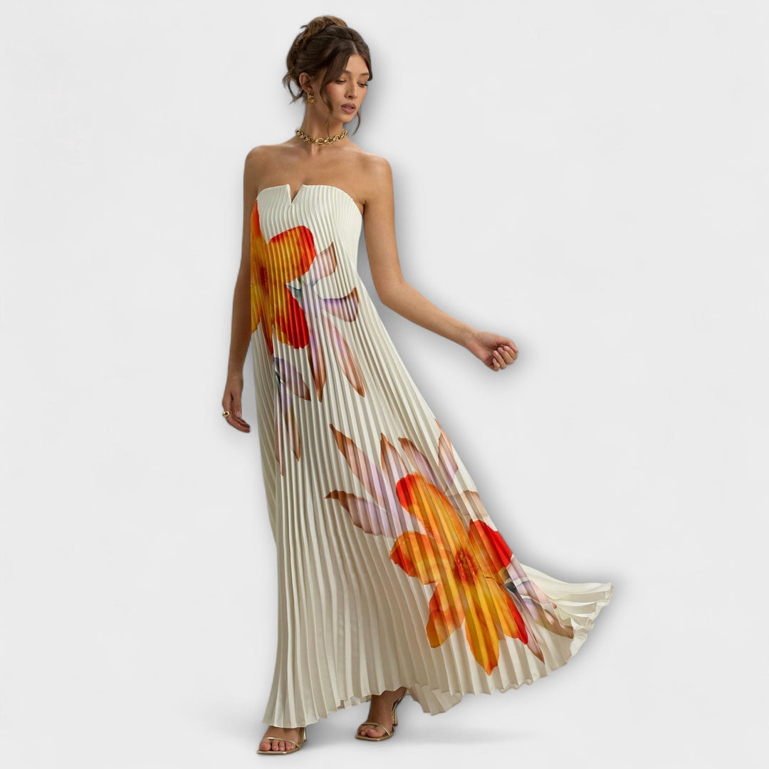 Selina | Sweetheart Maxikleid in Orange floral