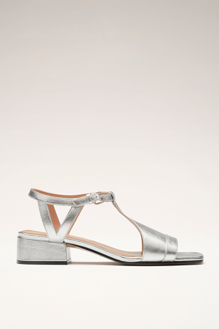 Tanja | Silberne Sommersandaletten