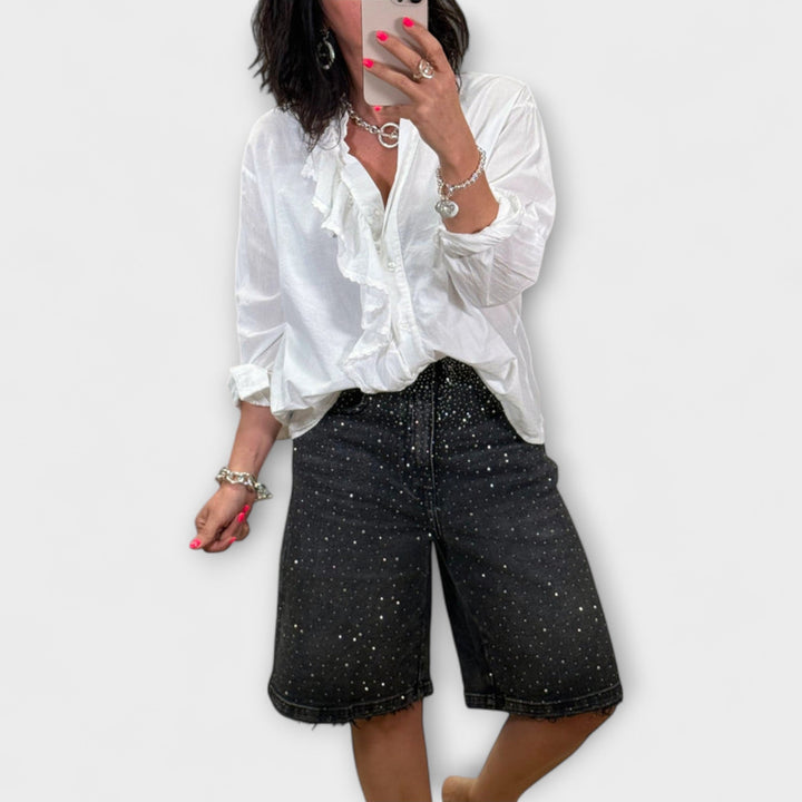 Bianca | Bermudashorts mit Strassverzierungen