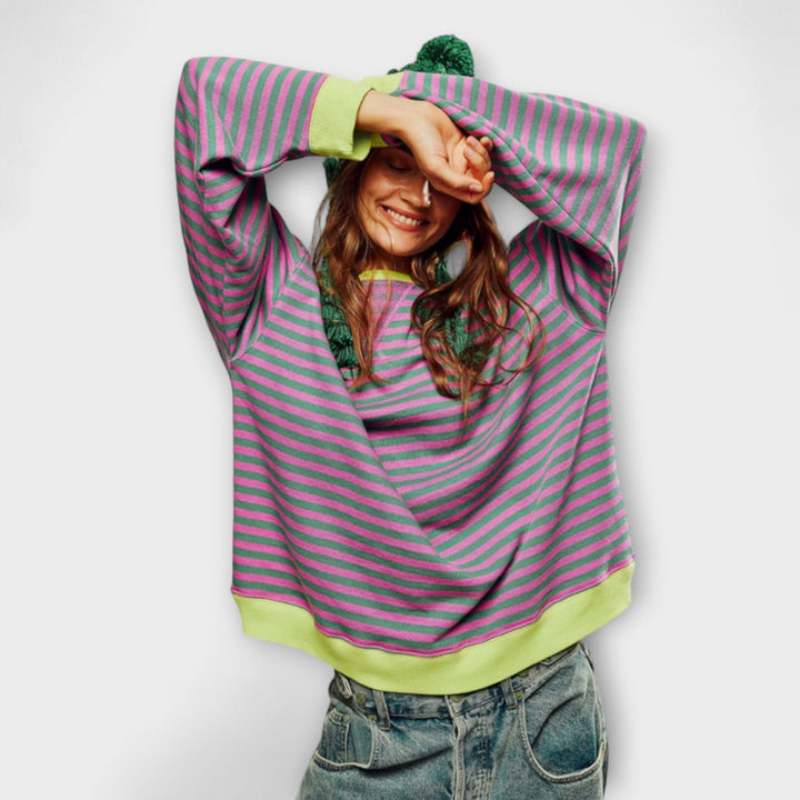 Tatjana | Gestreifter Oversize-Pullover für Frauen