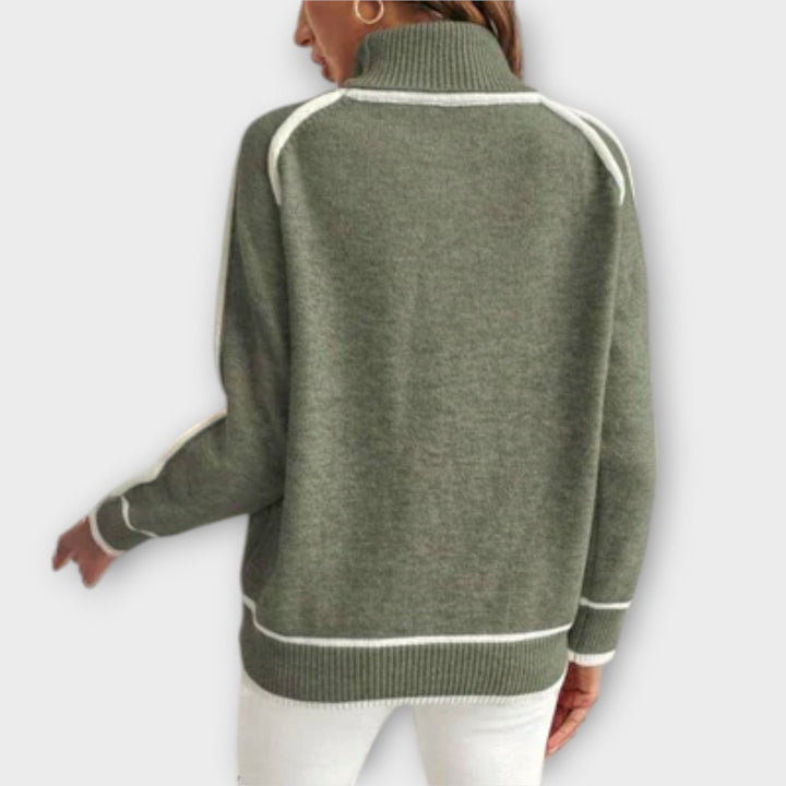 Leyla | Luxuriöser olivgrüner pullover