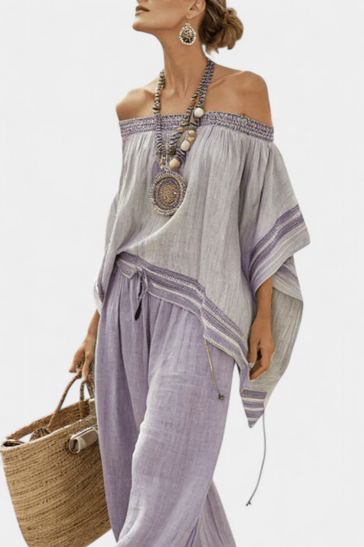 Rosemarie | schulterfreies Boho-Ensemble