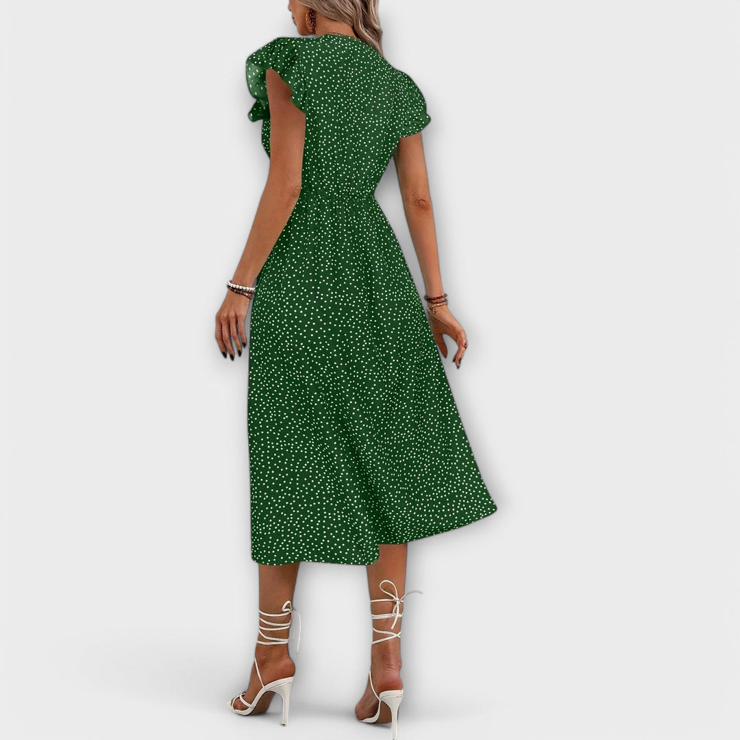 Lea | Schickes Punktemuster-Midi-Kleid