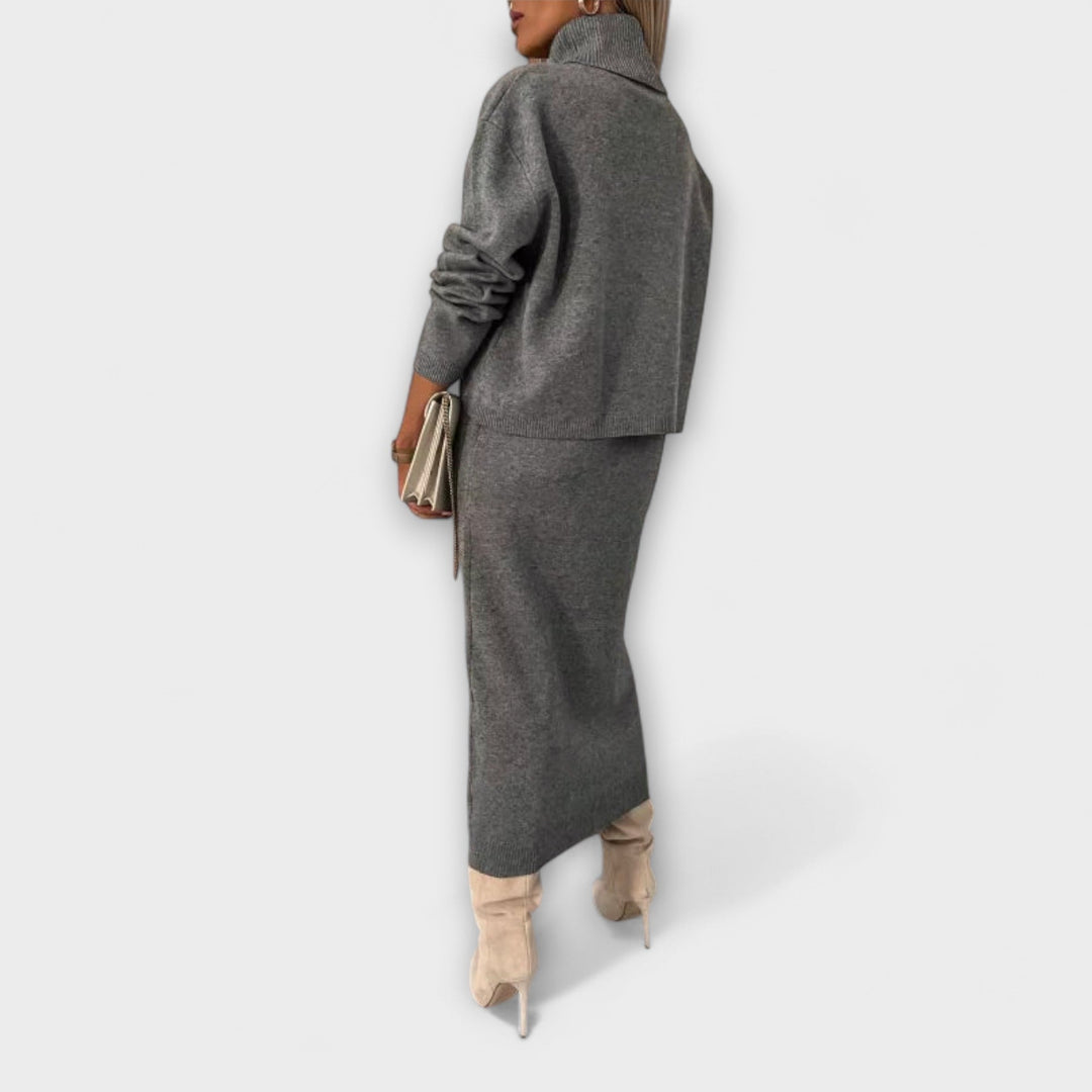 Daniela | Kleid mit passendem Rollkragen-Set
