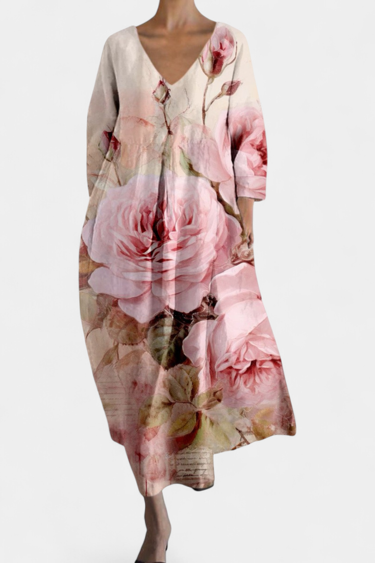 Tina | Fließendes Kleid mit Muster