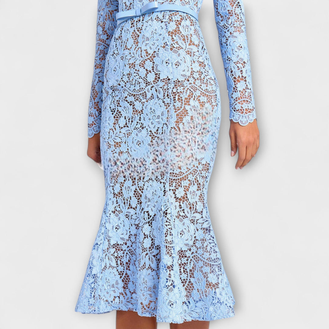 Monika | Elegantes Midi-Kleid aus floraler Spitze