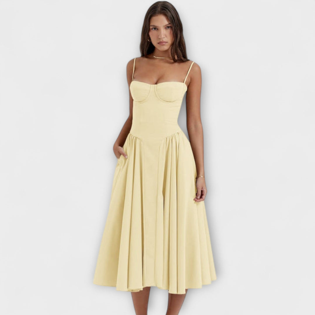 Caroline | Verfeinertes ärmelloses Korsettkleid