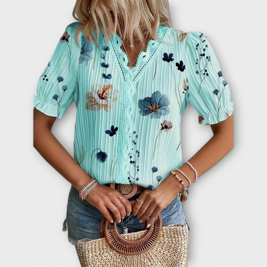Louisa | Modische Bluse mit spitzem Ausschnitt