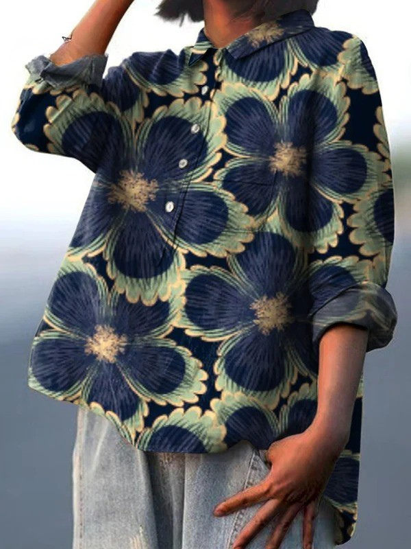 Cäcilia | Lässige Damenbluse im floralen Vintage-Stil