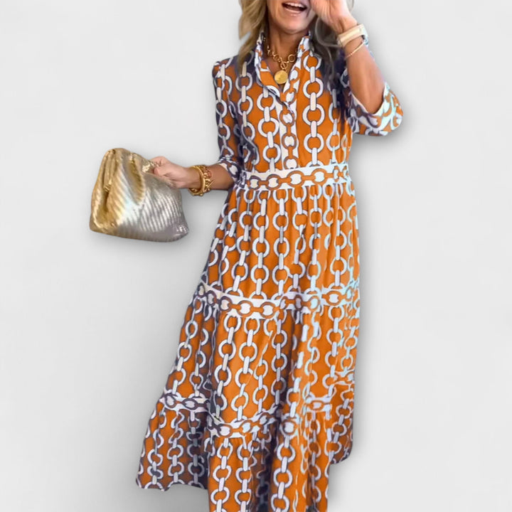 Rosa | Midi-Kleid mit Ketten