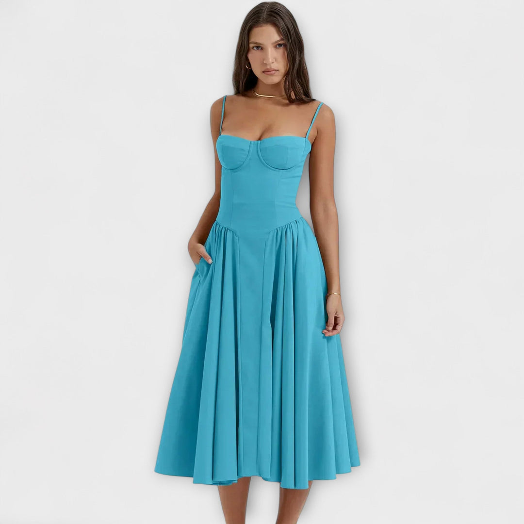 Caroline | Verfeinertes ärmelloses Korsettkleid