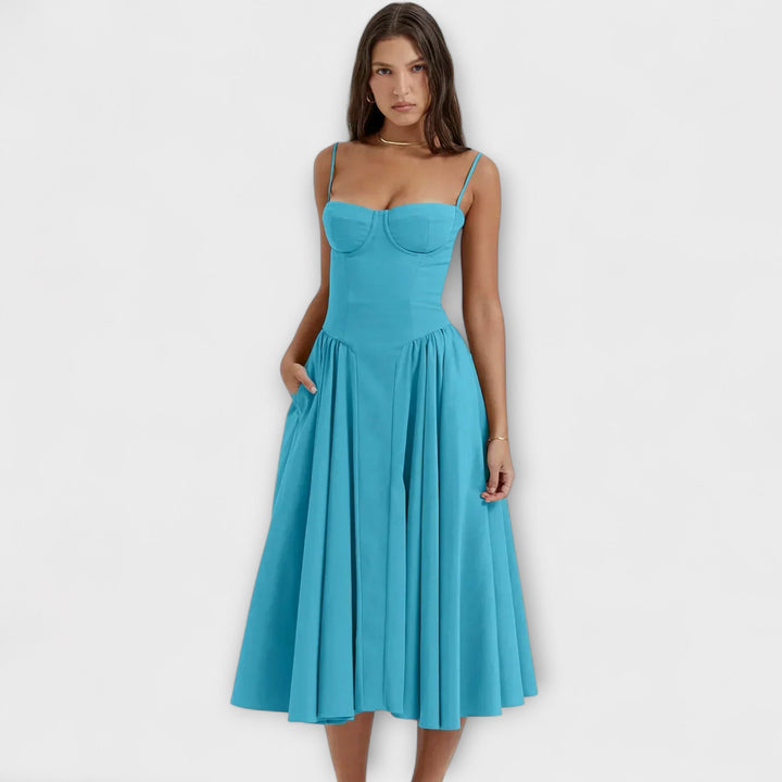 Caroline | Verfeinertes ärmelloses Korsettkleid