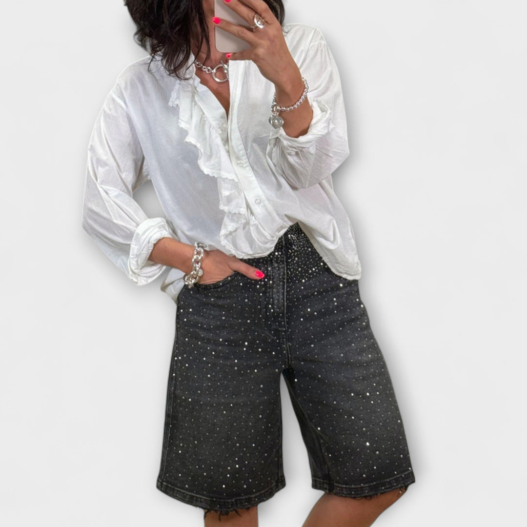Bianca | Bermudashorts mit Strassverzierungen