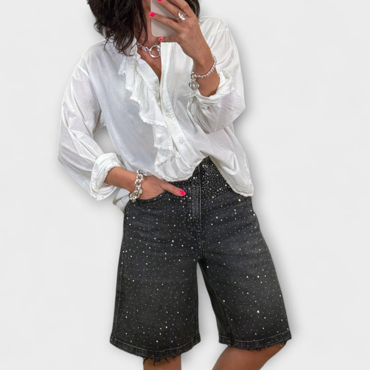 Bianca | Bermudashorts mit Strassverzierungen