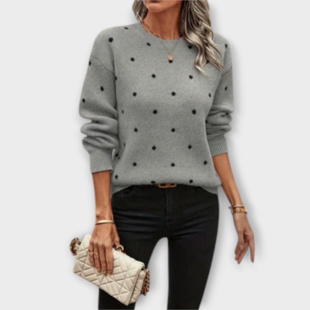 Johanna | lässiger langärmliger Pullover mit tupfenmuster