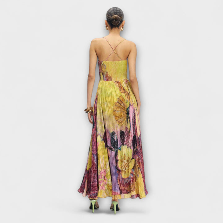Bärbel | Maxikleid mit lebhaftem Ikat-Druck
