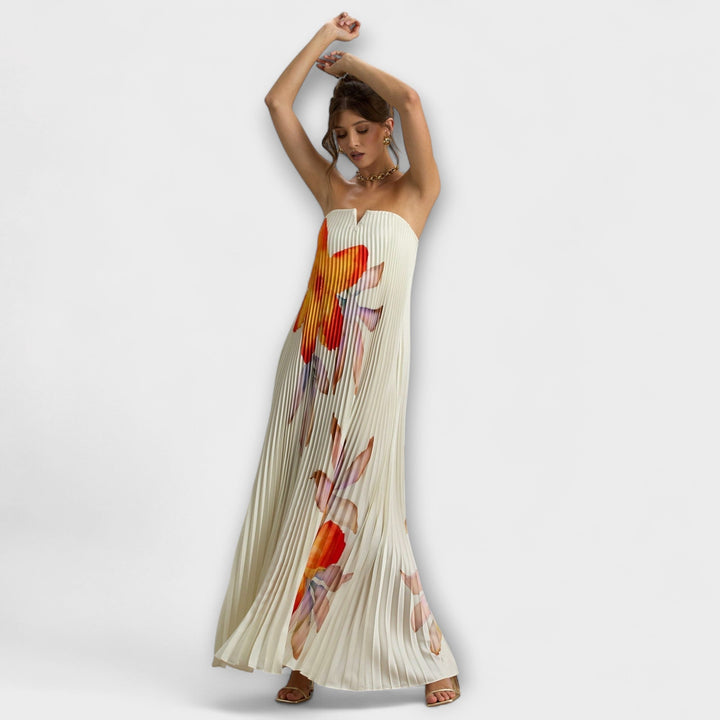 Selina | Sweetheart Maxikleid in Orange floral
