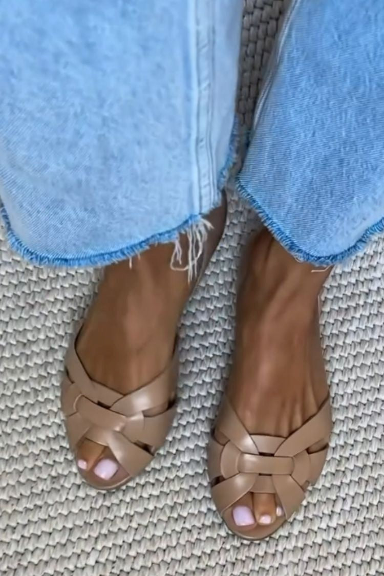 Gisela | Natürliche Flechtsandalen