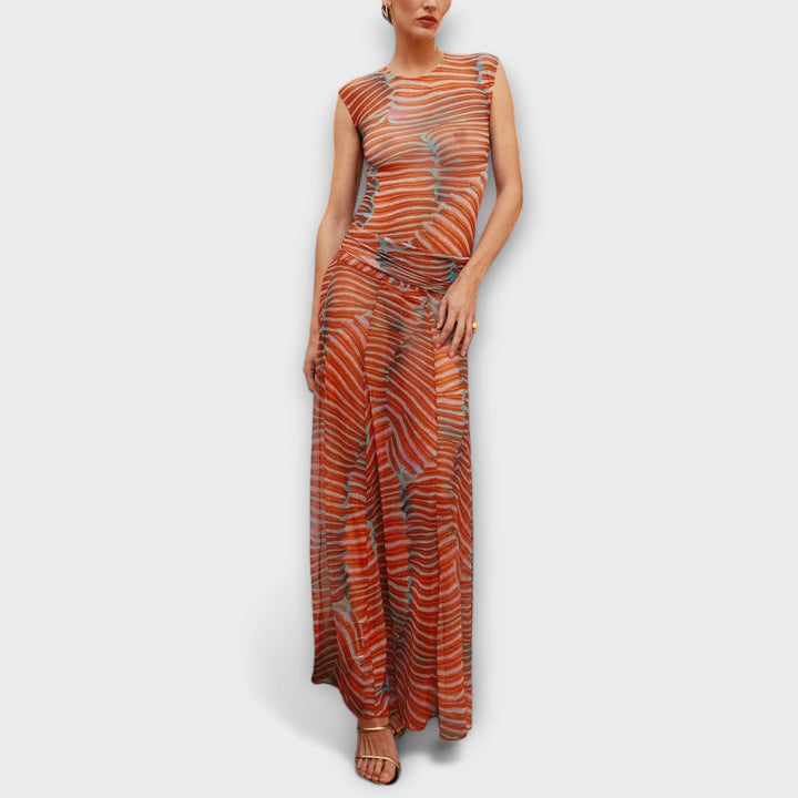 Rebekka | Schimmernder Wellen-Mesh-Bodysuit