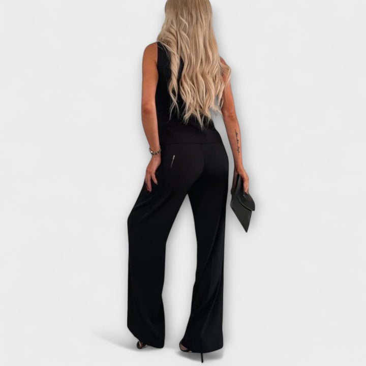 Christine | Schickes ärmelloses Top und Hosen Ensemble
