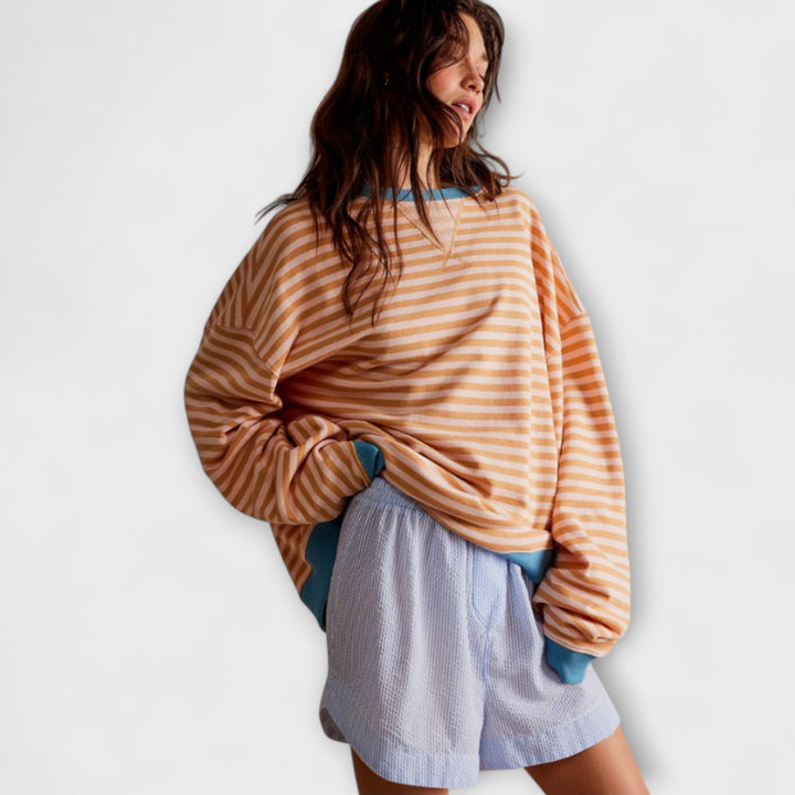 Tatjana | Gestreifter Oversize-Pullover für Frauen