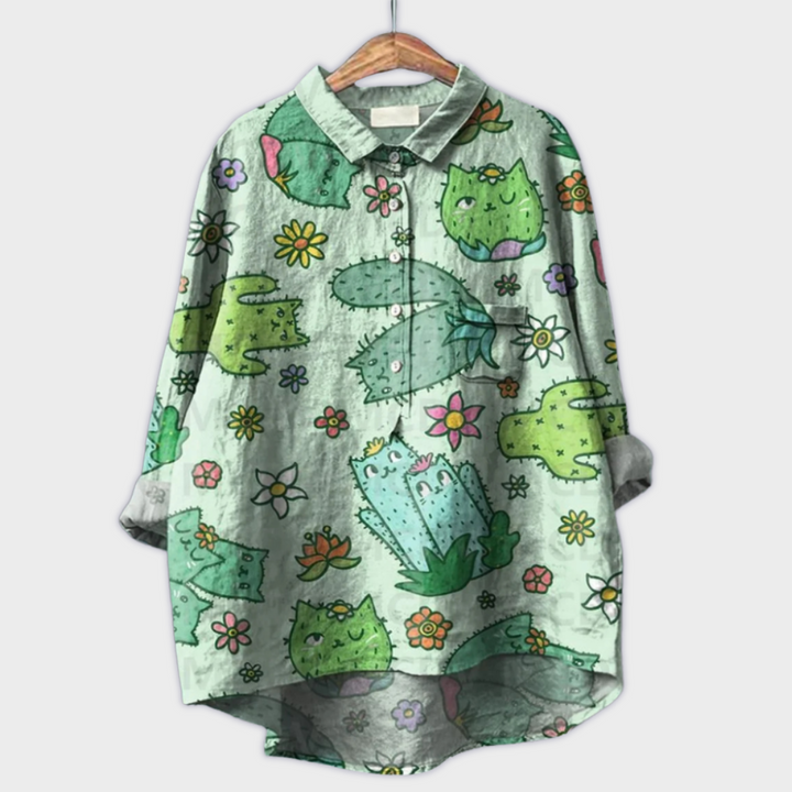 Sabrina | Handgemachte Damenbluse mit floralem Design