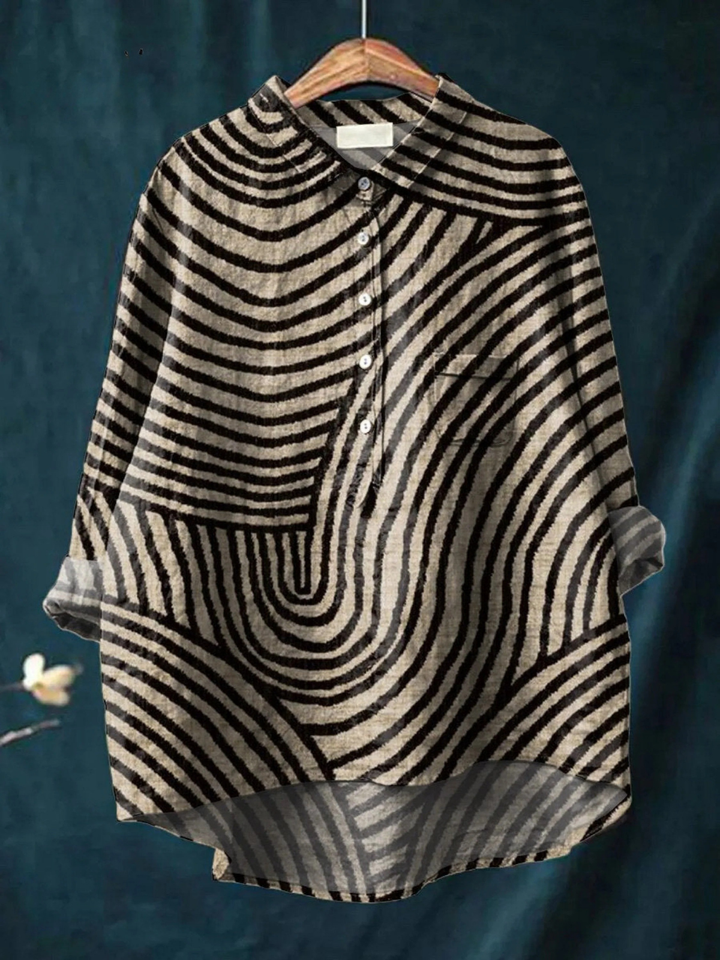 Lore | Lässige Bluse mit kreisförmigem Linienprint