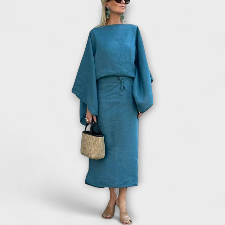 Merle | Kimono Kleid aus Leinen und Baumwolle
