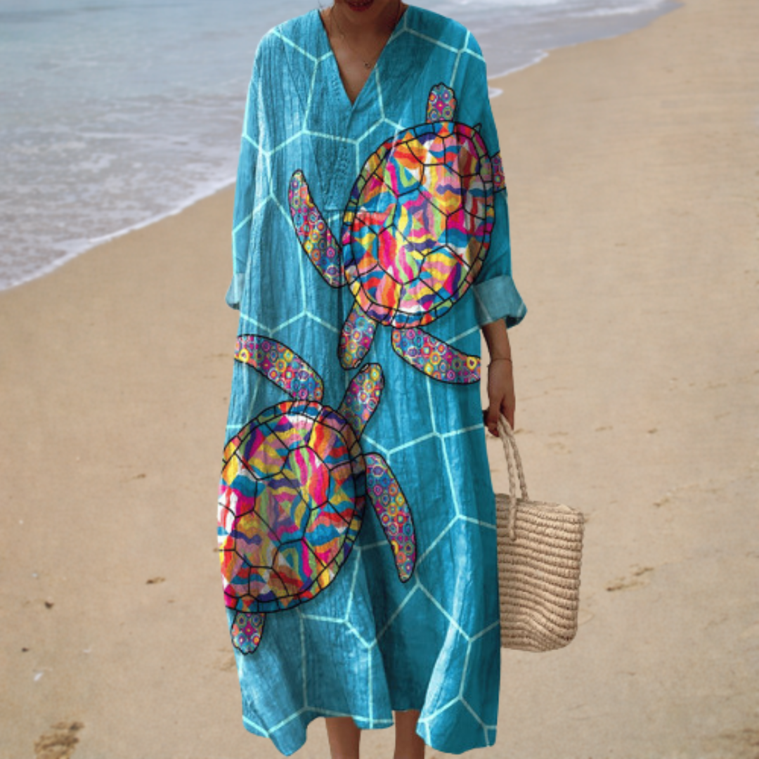 Beate | Schmeichelhaftes bedrucktes Sommerkleid